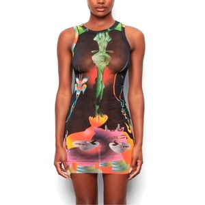 Skims summer mesh high neck tank dress obsidian print